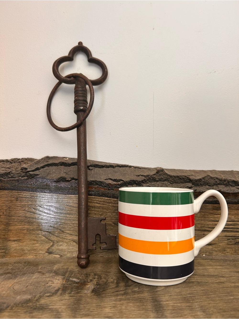 Skeleton Key Black/Rust Iron Vintage-Style Key Accent